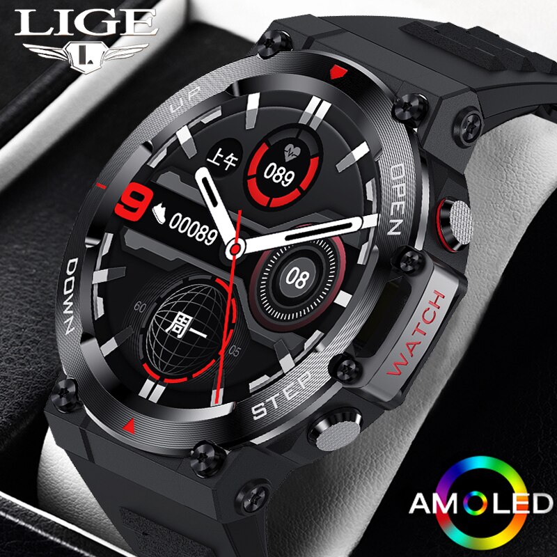 LIGE  Ʈ ġ,  ȭ, Ǯ ġ ũ,  ð,  ƮϽ Ʈġ, Relogio Masculino, ǰ